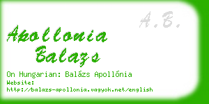 apollonia balazs business card